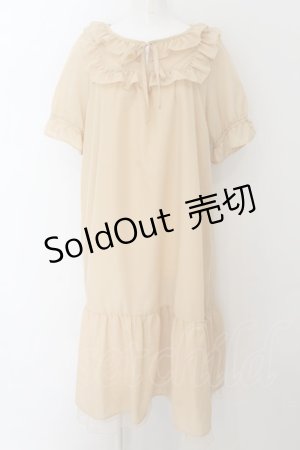 画像: axes femme / コットン風フリルＡラインワンピース M イエロー O-24-09-02-033-AX-OP-IG-ZT234
