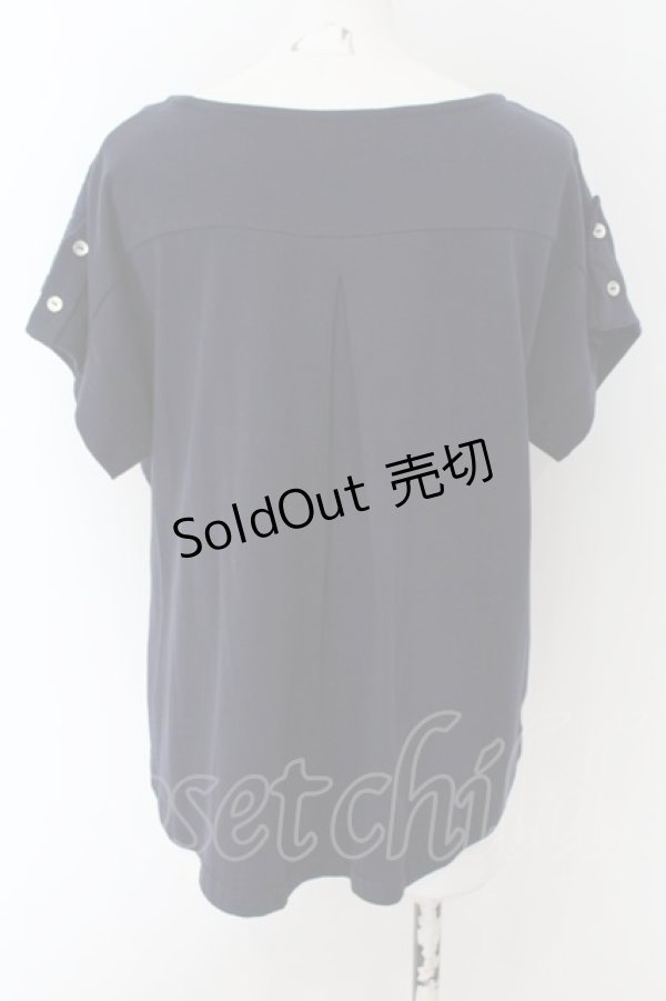 画像2: axes femme / レース切替プルオーバー  ネイビー O-24-09-02-060-AX-TO-IG-ZT117 (2)