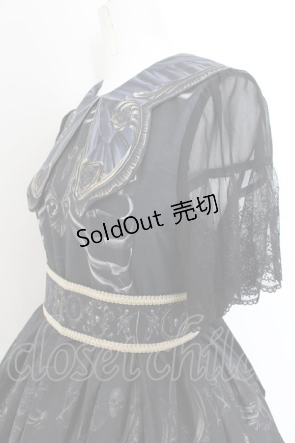 画像2: Royal Princess Alice / Skull Roses Butterfliesワンピース  クロ O-24-09-06-007-LO-OP-OW-OS (2)