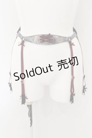 画像: GOTHその他 / ガーターベルト  ワイン×ネイビー O-24-09-07-078-EL-ZA-OW-OS