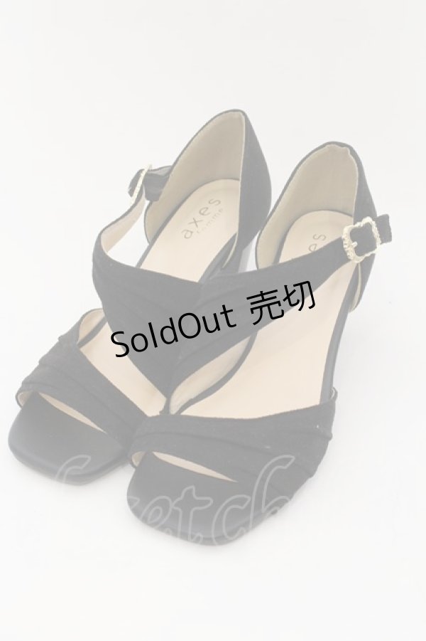画像1: axes femme / アシンメトリーサンダル L クロ O-24-09-07-086-AX-SH-OW-ZT-K003 (1)