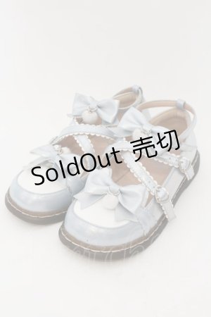 画像: LISAUSE（海外ロリィタ） / キュートリボンレースストラップラウンドシューズ 36 ラメサックス×シロ O-24-09-16-034-LO-SH-IG-ZT274