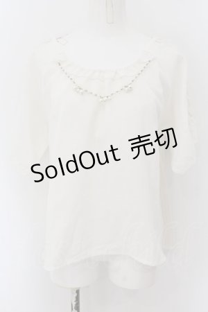 画像: axes femme / パールチェーン付きスリット袖プルオーバー M キナリ O-24-09-21-022-AX-TO-OW-ZT084