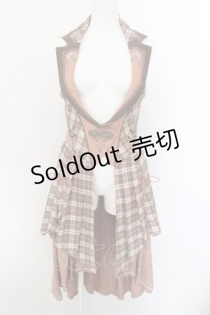画像: OZZ ANGELO / ローズハンティングベストワンピース  サーモンピンク O-24-09-23-021-OO-OP-OW-OS