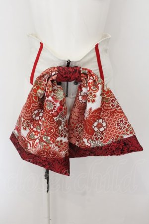 画像: Qutie Frash / 2024プレミアムセット-繚乱- コルセット  ホワイト×レッド O-24-09-24-071-QU-TO-IG-ZI