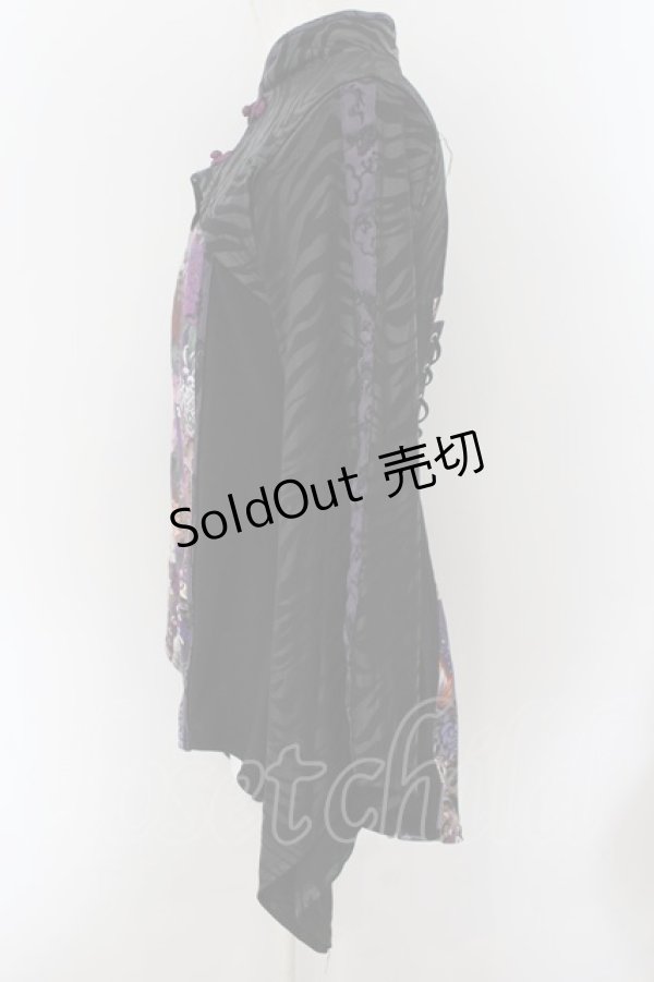 画像3: Qutie Frash / 胸開きカットソー  ブラック×パープル O-24-09-24-080-QU-TO-IG-ZI (3)