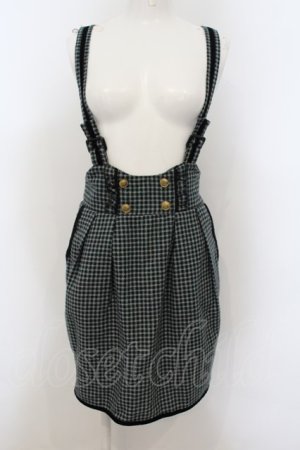 画像: axes femme POETIQUE /チェック柄サス付きスカート M グリーン O-24-09-25-049-AX-SK-OW-ZT263