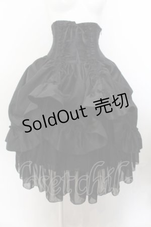 画像: ATELIER PIERROT / バッスルコルセットスカート  ブラック O-24-09-29-034-EL-SK-IG-OS