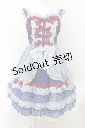 画像: BABY,THE STARS SHINE BRIGHT / MY ANNIVERSARY/くまちゃんジャンパースカート  アオ O-24-10-05-022-BA-OP-IG-OS