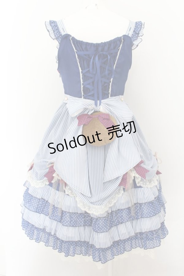 画像4: BABY,THE STARS SHINE BRIGHT / MY ANNIVERSARY/くまちゃんジャンパースカート  アオ O-24-10-05-022-BA-OP-IG-OS (4)