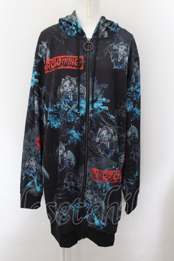 画像1: NieR Clothing / 転写ptジップアップパーカー F 天使悪魔（ブラック） O-24-10-08-013-PU-TO-OW-ZT324 (1)
