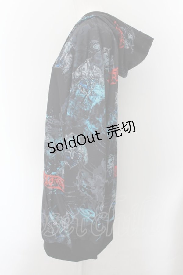 画像2: 【SALE】NieR CLOTHING / 転写ptジップアップパーカー F 天使悪魔（ブラック） O-24-10-08-013-PU-TO-OW-ZT324 (2)