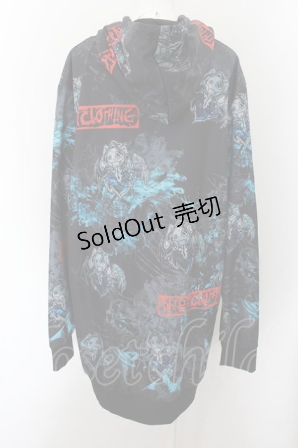 画像3: 【SALE】NieR CLOTHING / 転写ptジップアップパーカー F 天使悪魔（ブラック） O-24-10-08-013-PU-TO-OW-ZT324 (3)