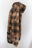 画像2: NieR Clothing / ロゴチェックウィンドウブレーカー F ブラウン O-24-10-08-020-PU-JA-OW-ZI (2)