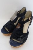 画像1: axes femme / スエードフリルサンダル L ネイビー O-24-10-11-228-AX-SH-OW-ZT437 (1)