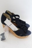 画像3: axes femme / スエードフリルサンダル L ネイビー O-24-10-11-228-AX-SH-OW-ZT437 (3)