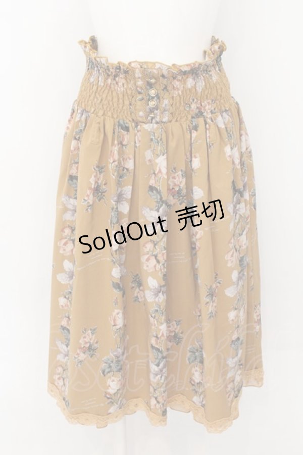 画像1: axes femme / メッセージローズptスカート M イエロー O-24-10-13-082-AX-SK-OW-ZT264 (1)