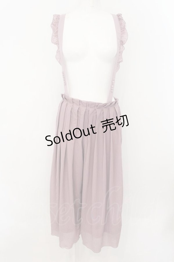 画像1: axes femme POETIQUE / ストライプサス付きパンツ M ピンク O-24-10-13-086-AX-PA-OW-ZT264 (1)