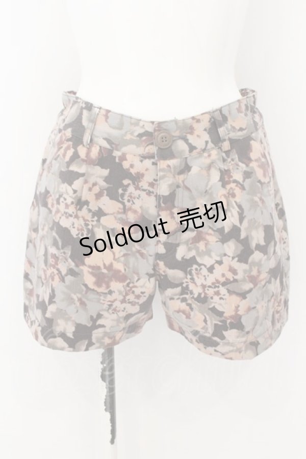 画像1: axes femme POETIQUE / フラワー総柄ショートパンツ M ブラウン系 O-24-10-13-011-AX-PA-OW-ZT263 (1)