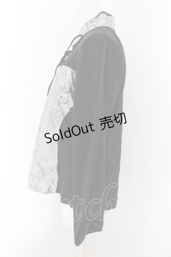 画像2: Qutie Frash / 公式通販×アメQ限定チャイナカットソー  シルバー×ブラック O-24-10-15-031-QU-TO-IG-ZI (2)