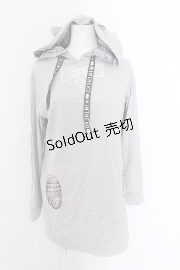 画像1: MINT NeKO / 蝶ネクタイプリントパーカー  グレー O-24-10-17-053-HN-OP-IG-ZT364 (1)