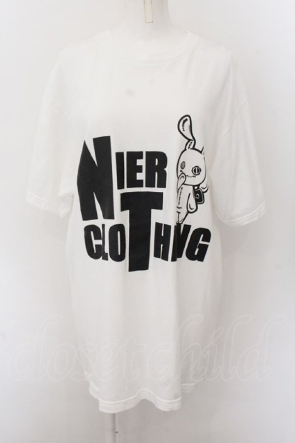 画像1: NieR Clothing / プリント半袖CUTSEW XL ロゴ＆nierちゃん（ホワイト） O-24-10-22-048-PU-TO-OW-ZT324 (1)