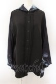 画像1: NieR Clothing / 着物風袖ブロッキングシャツ  ブラック O-24-10-22-050-PU-BL-OW-ZT309 (1)
