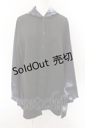 画像: NieR Clothing / 着物風袖ブロッキングシャツ  ブラック O-24-10-22-050-PU-BL-OW-ZT309