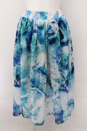 画像: NieR Clothing / 裏地付きSHEER SKIRT スカート  【BUTTERFLY】 サックス O-24-10-22-054-PU-SK-IG-ZI