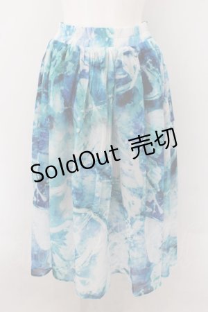 画像: NieR Clothing / 裏地付きSHEER SKIRT スカート  【BUTTERFLY】 サックス O-24-10-22-054-PU-SK-IG-ZI