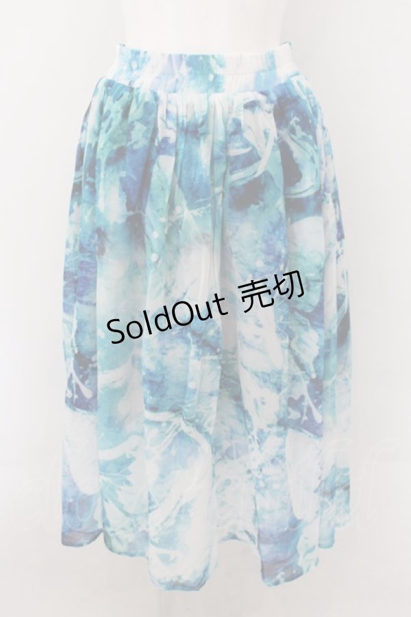 画像1: NieR Clothing / 裏地付きSHEER SKIRT スカート  【BUTTERFLY】 サックス O-24-10-22-054-PU-SK-IG-ZI (1)