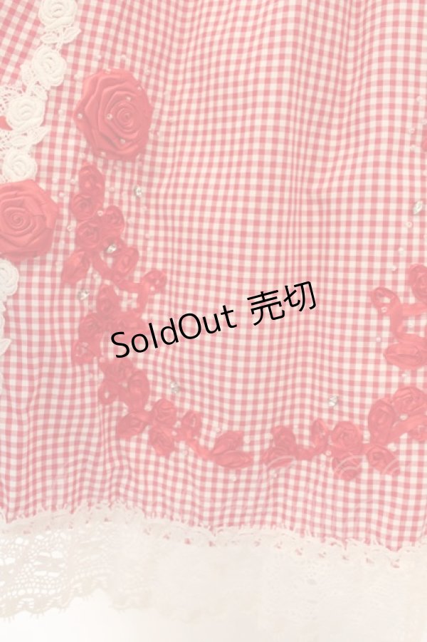 画像4: BABY,THE STARS SHINE BRIGHT / ギンガムチェック巻きバラドールワンピースセット  えんじ O-24-10-25-061-BA-OP-IG-OS (4)