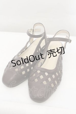 画像: an another angelus / 編みデザインパンプス L ブラウン O-24-10-25-022-CA-SH-OW-ZT-K017