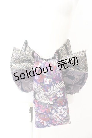 画像: Qutie Frash / 花魁帯コルセット（和柄×鱗ジャガード）  パープル O-24-10-27-007-QU-TO-OW-ZI