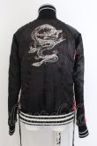 画像5: h.NAOTO EAST / 和柄切り替えサイドレースアップスカジャン  ブラック O-24-10-28-049-HN-JA-OW-ZT096 (5)