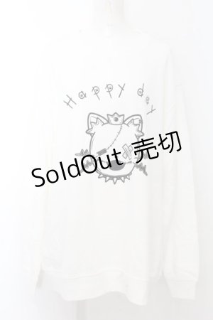 画像: NieR Clothing / ミケプリントトレーナー 2XL ホワイト O-24-10-31-037-PU-TO-OW-ZT250