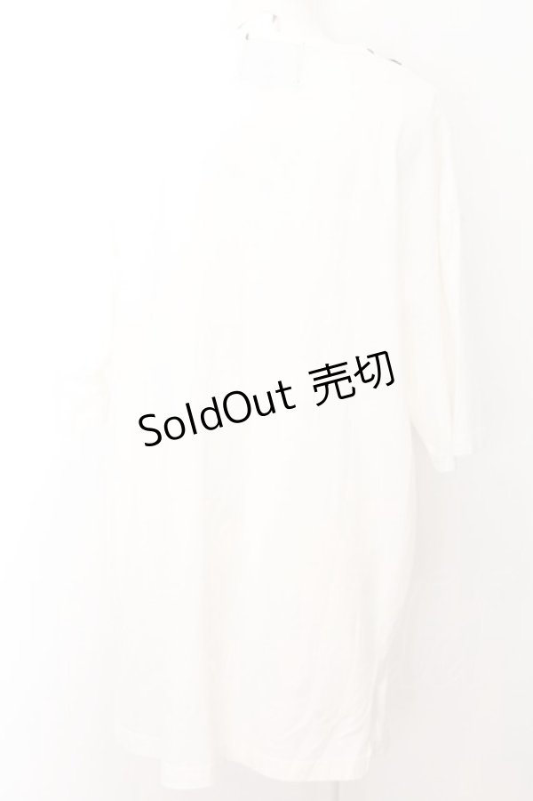 画像2: KMK / フレームpt襟付きTシャツ  ホワイト×ブラック O-24-10-31-045-PU-TO-OW-ZT324 (2)