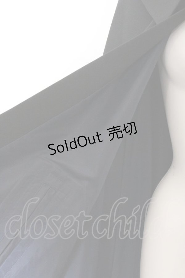 画像2: ATELIER BOZ / コウモリ衿ミニマント  ブラック×ブルー O-24-10-31-065-EL-JA-IG-OS (2)