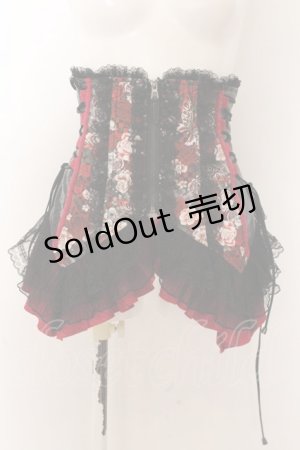 画像: Qutie Frash / 和柄コルセット  レッド O-24-10-31-082-QU-TO-IG-ZI