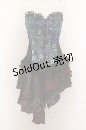 画像: Qutie Frash / オーバーバストコルセット  ブルー O-24-10-31-083-QU-TO-IG-ZI