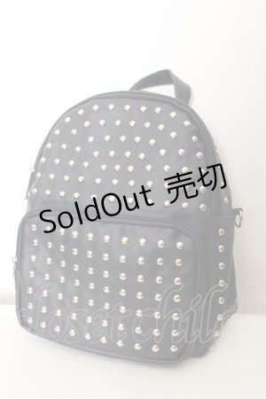 画像: NieR Clothing / 2WAY STUDS BACKPACK  ブラックｘシルバー O-24-10-31-097-PU-BG-YM-ZT274