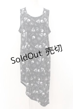 画像: ALTER VENOMV / ロングタンクトップ F 総柄ブラック O-24-10-31-019-PU-TO-YM-ZT259