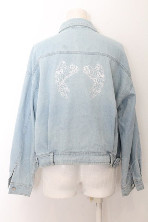 画像2: NieR Clothing / ブルーデニムジャケット【BACK WING】 F ライトインディゴ O-24-10-31-026-PU-JA-YM-ZT247 (2)