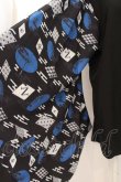 画像2: NieR Clothing / 着物風袖シャツ  ブラック×ブルー O-24-10-31-033-PU-BL-OW-ZT247 (2)