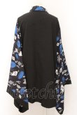 画像3: NieR Clothing / 着物風袖シャツ  ブラック×ブルー O-24-10-31-033-PU-BL-OW-ZT247 (3)