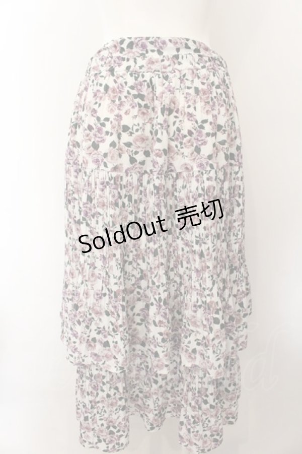 画像3: axes femme / 花柄プリーツティアードスカート  アイボリー O-24-11-06-050-AX-SK-IG-ZT267 (3)