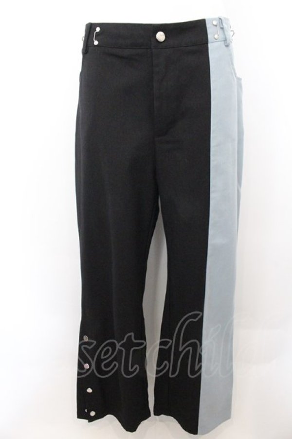 画像1: NieR Clothing / ホックタックツートーンデニムパンツ  ブラック×ブルーグレー O-24-11-06-003-PU-PA-IG-ZT281 (1)