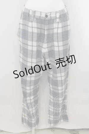 画像: TRAVAS TOKYO / イージーチェックパンツ F ブルー O-24-11-07-049-PU-PA-YM-ZT283