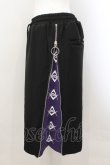 画像2: REFLEM / サイドZIPジャージハーフパンツ F ブラックｘパープル O-24-11-07-052-PU-PA-YM-ZT282 (2)