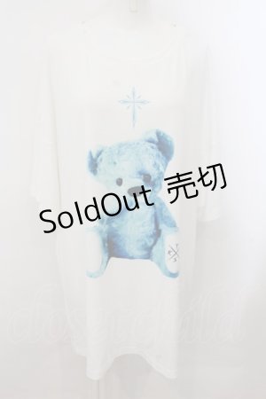 画像: TRAVAS TOKYO / 2023 Furry bear BIG Tシャツ F ホワイトｘサックス O-24-11-07-062-PU-TS-YM-ZT061